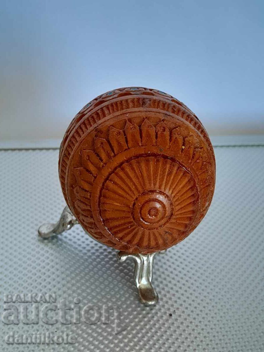 *$*Y*$* VINTAGE WOODEN EGG HANDMADE FABERGE TYPE*$*Y*$* - 5 *$*Y*$* VINTAGE WOODEN EGG HANDMADE FABERGE TYPE*$*Y*$* - 5