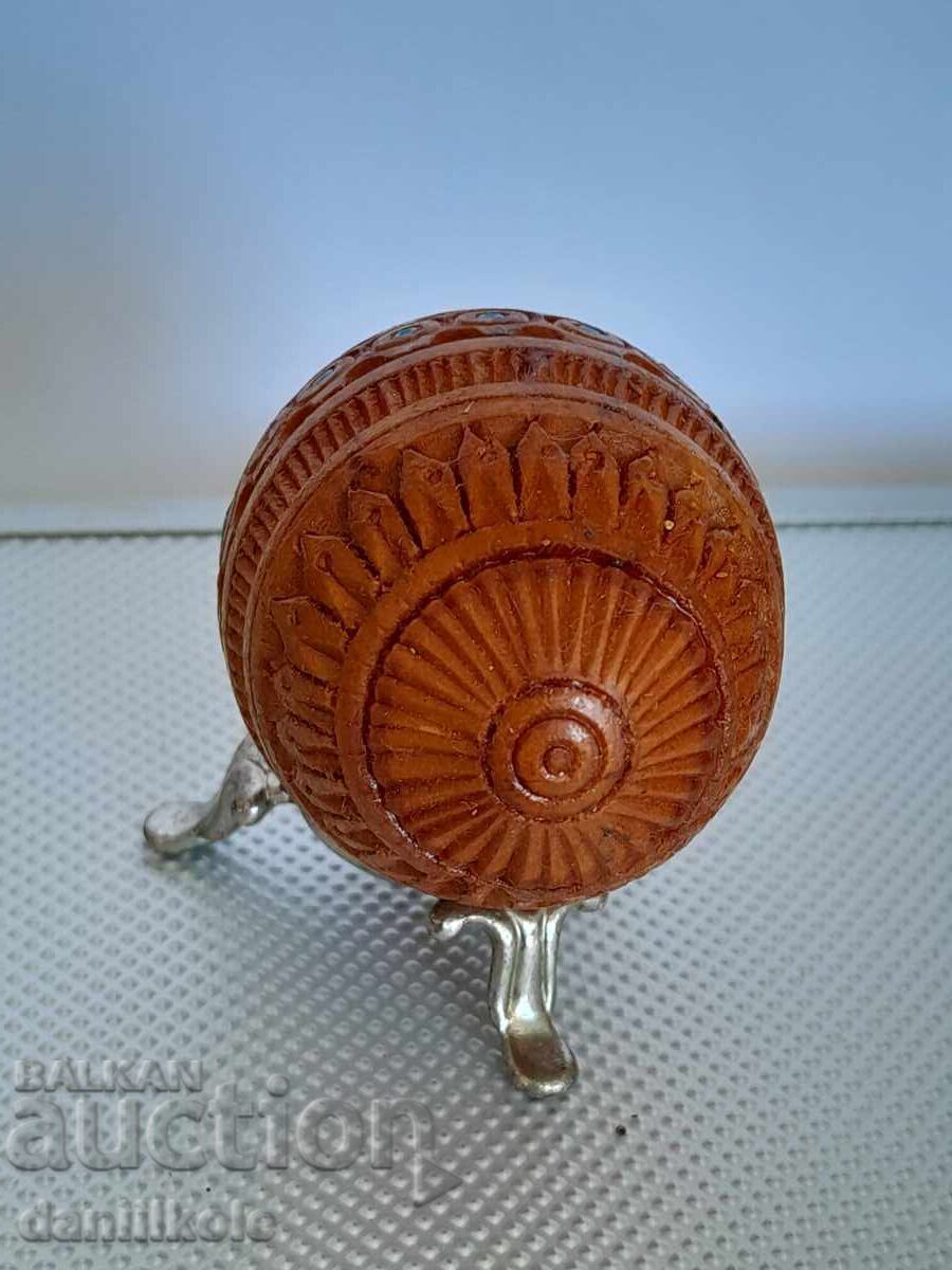 *$*Y*$* VINTAGE WOODEN EGG HANDMADE FABERGE TYPE*$*Y*$* - 6 *$*Y*$* VINTAGE WOODEN EGG HANDMADE FABERGE TYPE*$*Y*$* - 6
