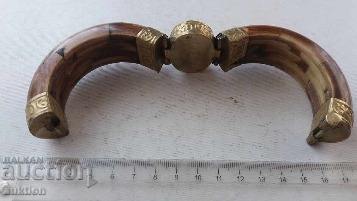 MASSIVE IVORY NECKLACE WITH STONE - 7