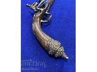 Flintlock pistol 18th century silver