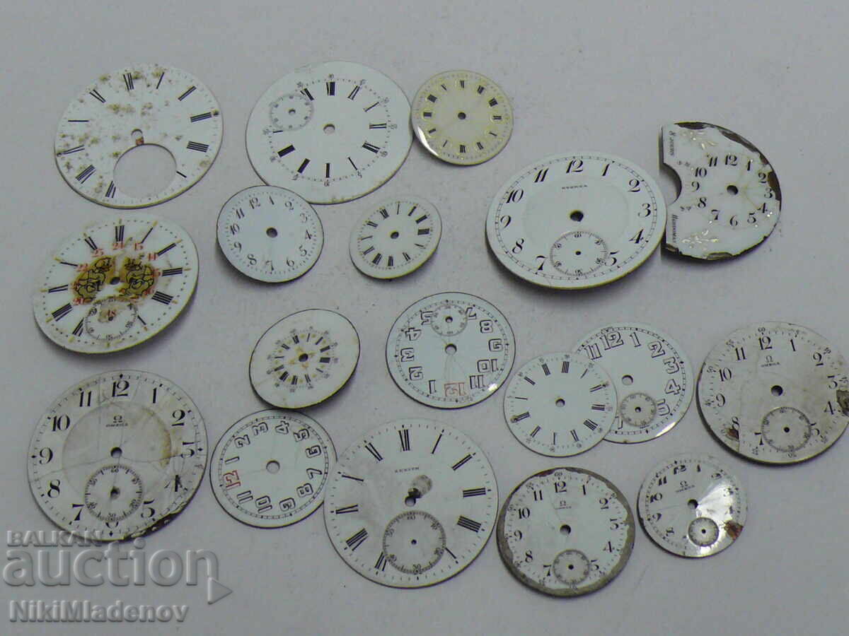 Lot of porcelain watch dials for pocket watches Lot of porcelain watch dials for pocket watches