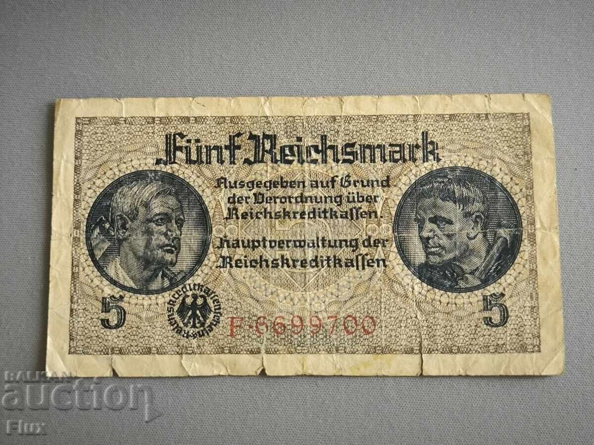 Bancnotă Reich - Germania - 5 mărci | 1940 Bancnotă Reich - Germania - 5 mărci | 1940