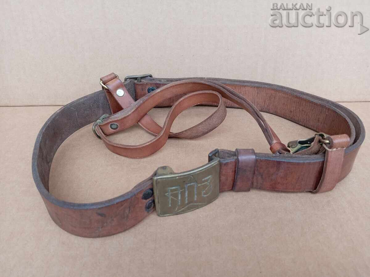 Centură veche PPZ cu stea în cinci colțuri, anii '50, curea pentru pantaloni Centură veche PPZ cu stea în cinci colțuri, anii '50, curea pentru pantaloni