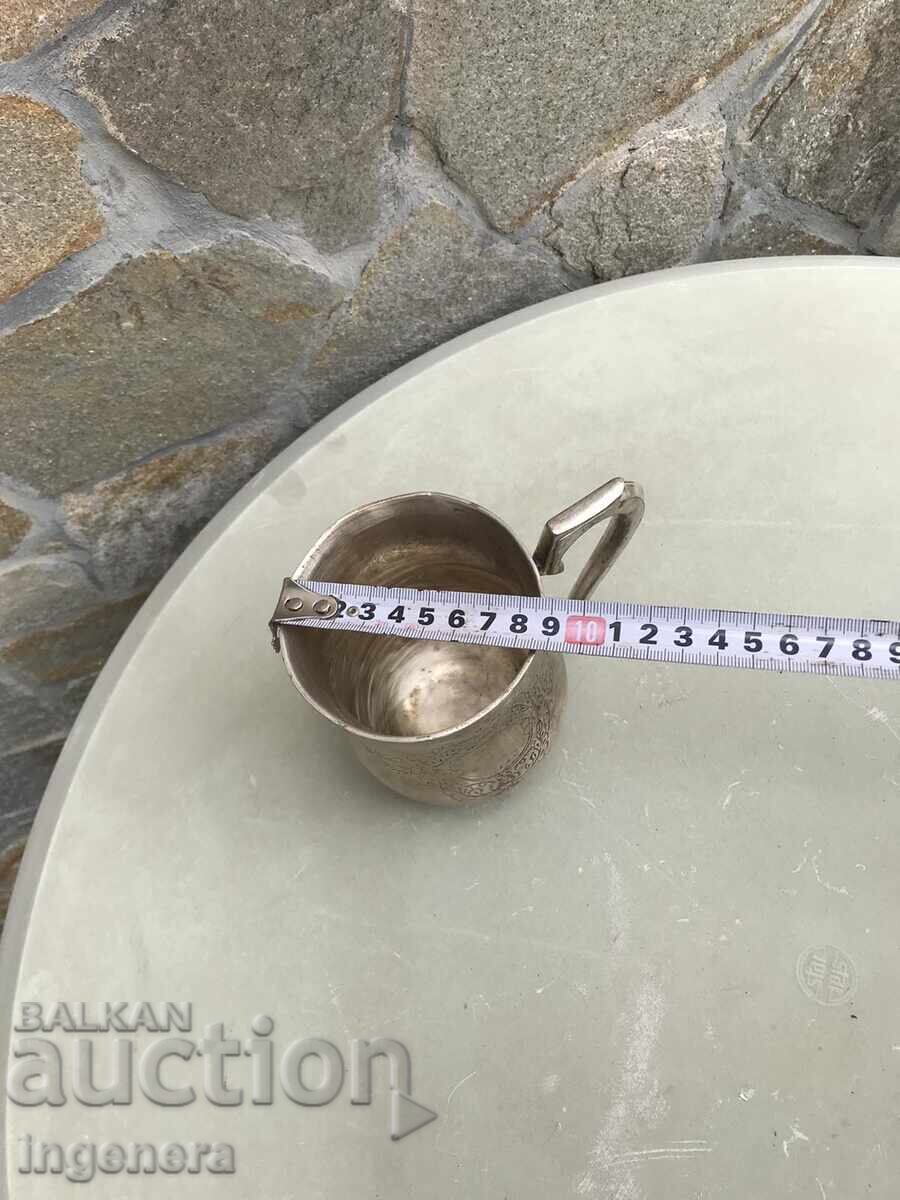 SILVER-PLATED LARGE BOWL ORNAMENTAL ANTIQUE MUG - 500 ML - 7 SILVER-PLATED LARGE BOWL ORNAMENTAL ANTIQUE MUG - 500 ML - 7