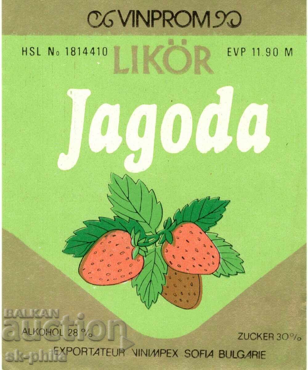 Old label for "Strawberry" liqueur Old label for "Strawberry" liqueur