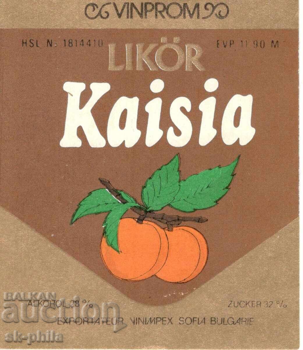 Old label for apricot liqueur Old label for apricot liqueur