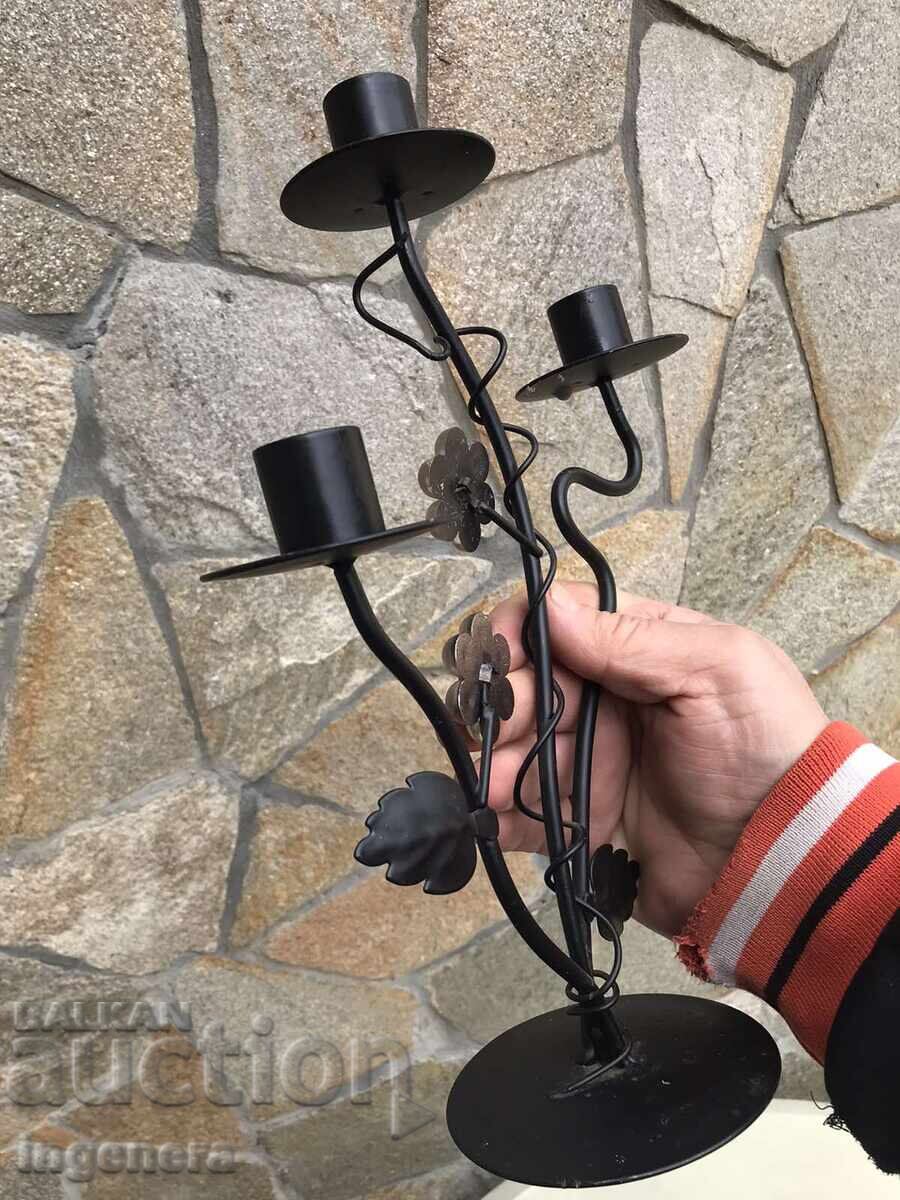 SFEȘNIC DIN FIER FORJAT METAL TREI LOCAȘURI - 5