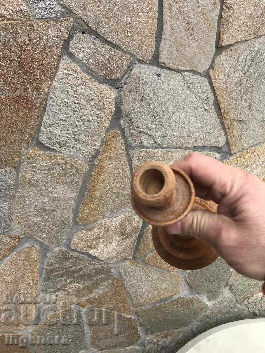 CANDLEHOLDER WOOD OPENWORK ANTIQUE - 5