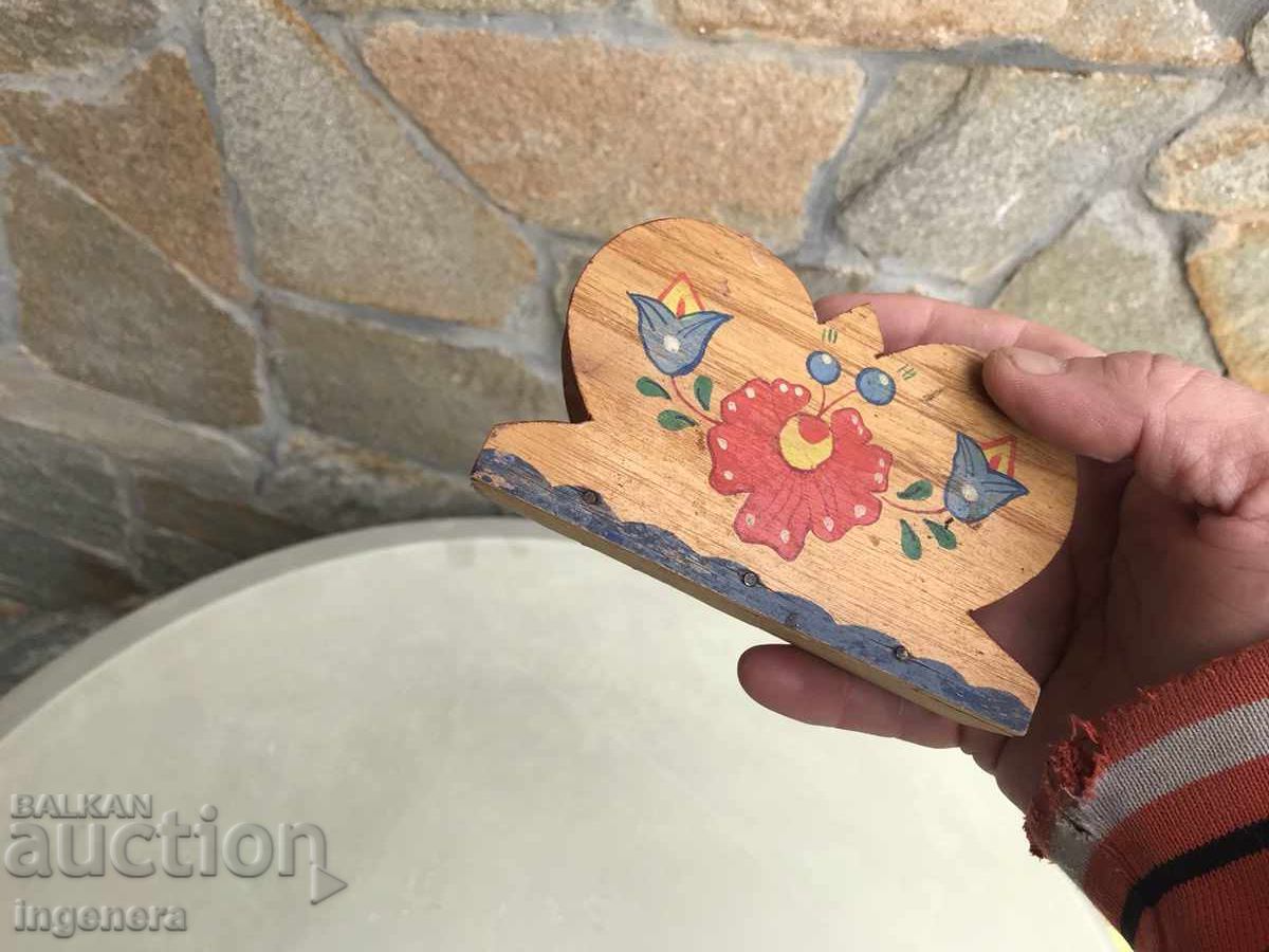 Auction  NAPKIN HOLDER STAND WOOD DRAWING ANTIQUE