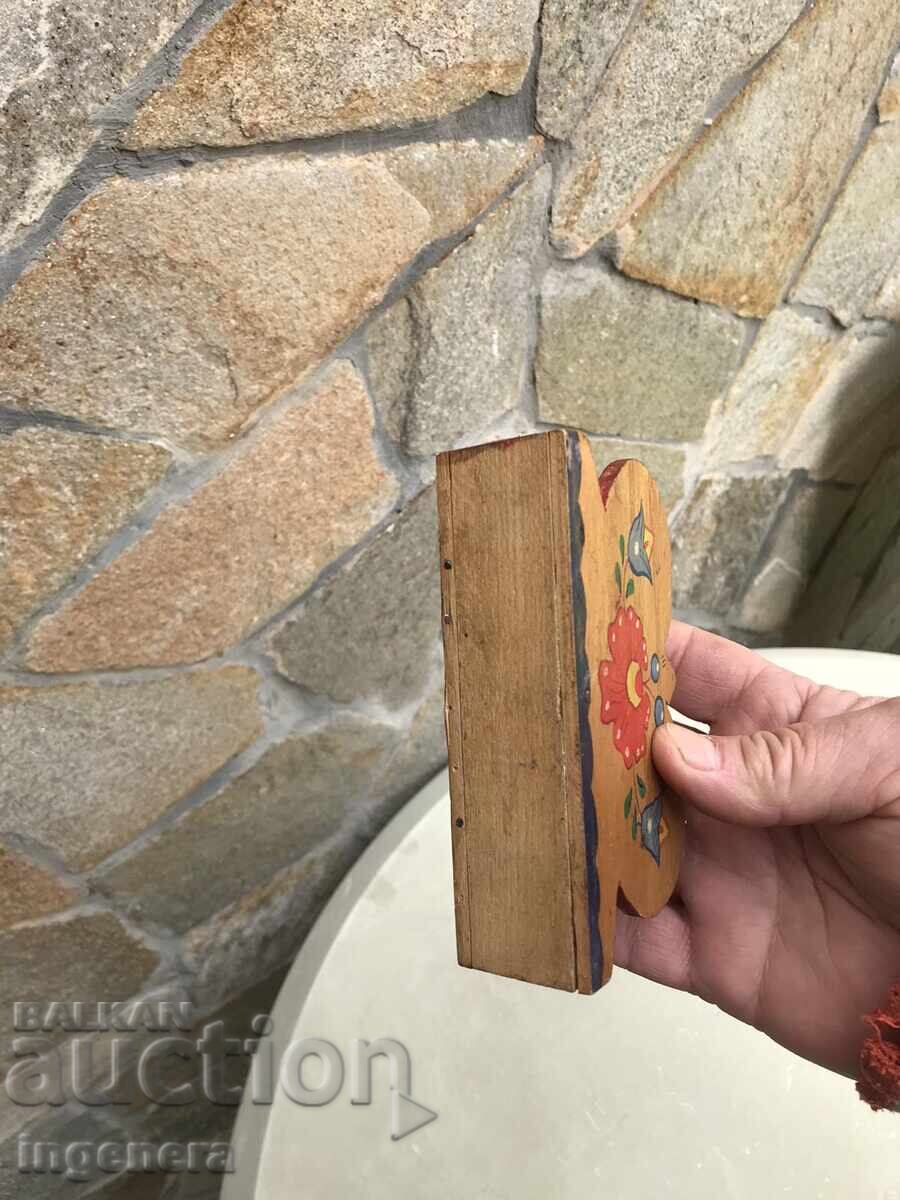 NAPKIN HOLDER STAND WOOD DRAWING ANTIQUE - 6