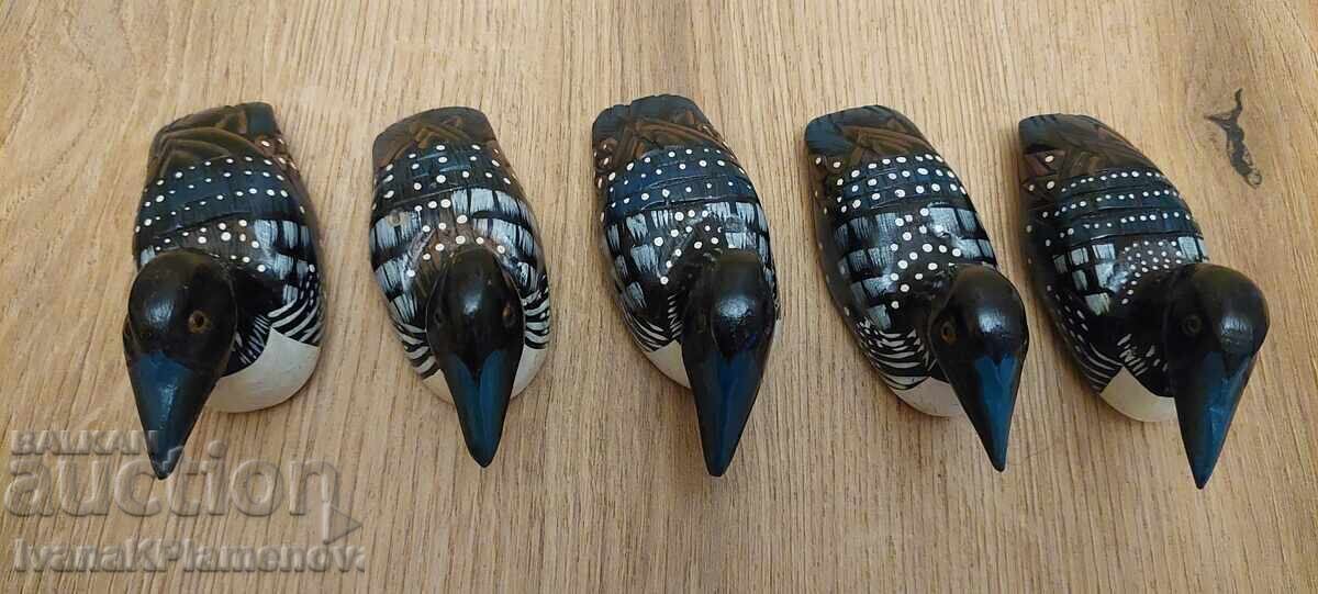 Wood carvings: 5 figurines for collectors - 5 Wood carvings: 5 figurines for collectors - 5