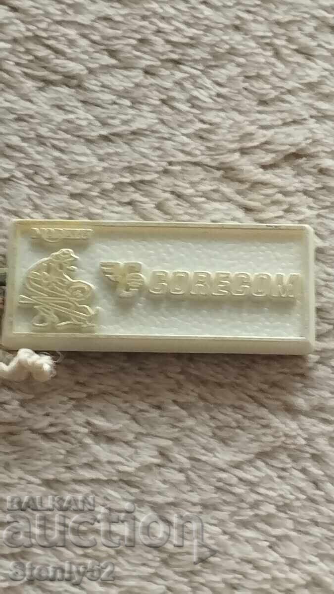 Mini emblemă CORECOM 3.3/1.5 cm plastic