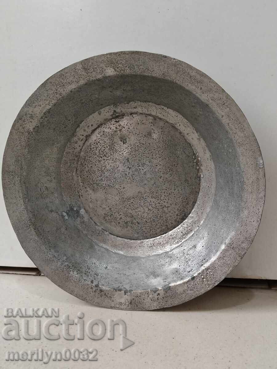 Стар медан сахан бакър паница чиния - 6