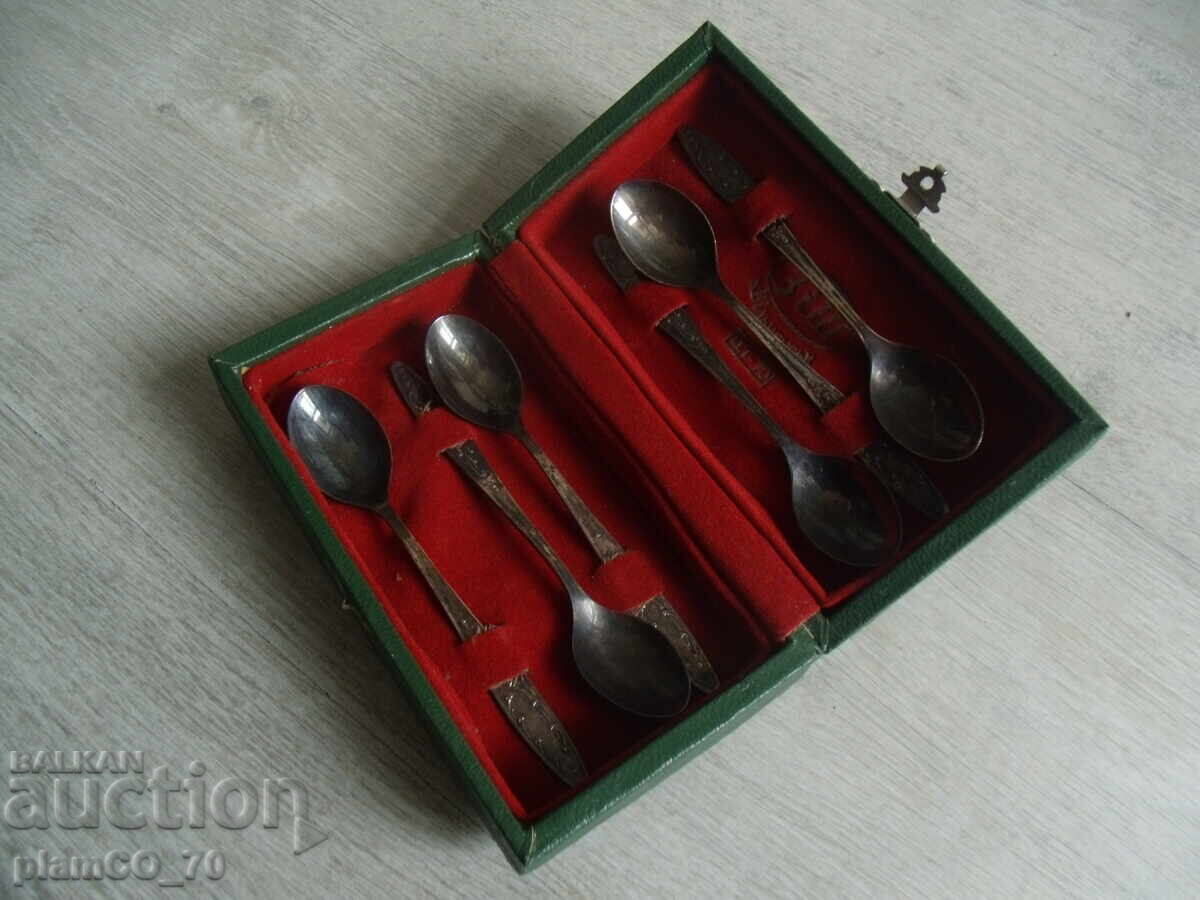 Delivery of №7942 set - 6 pieces of old Russian tea spoons - melchior Delivery of №7942 set - 6 pieces of old Russian tea spoons - melchior