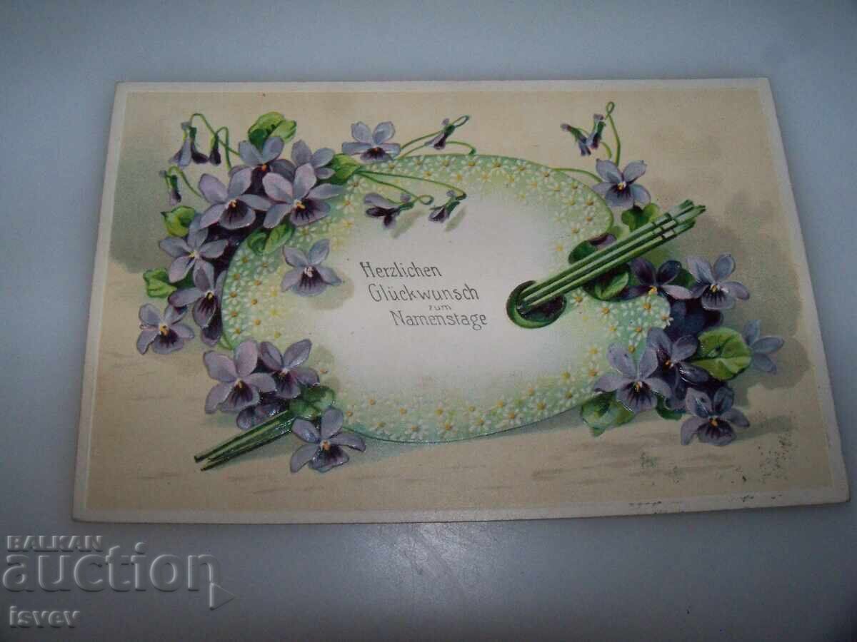 Παλιά αυστριακή καρτ ποστάλ, χρόνια πολλά, 1910 Παλιά αυστριακή καρτ ποστάλ, χρόνια πολλά, 1910