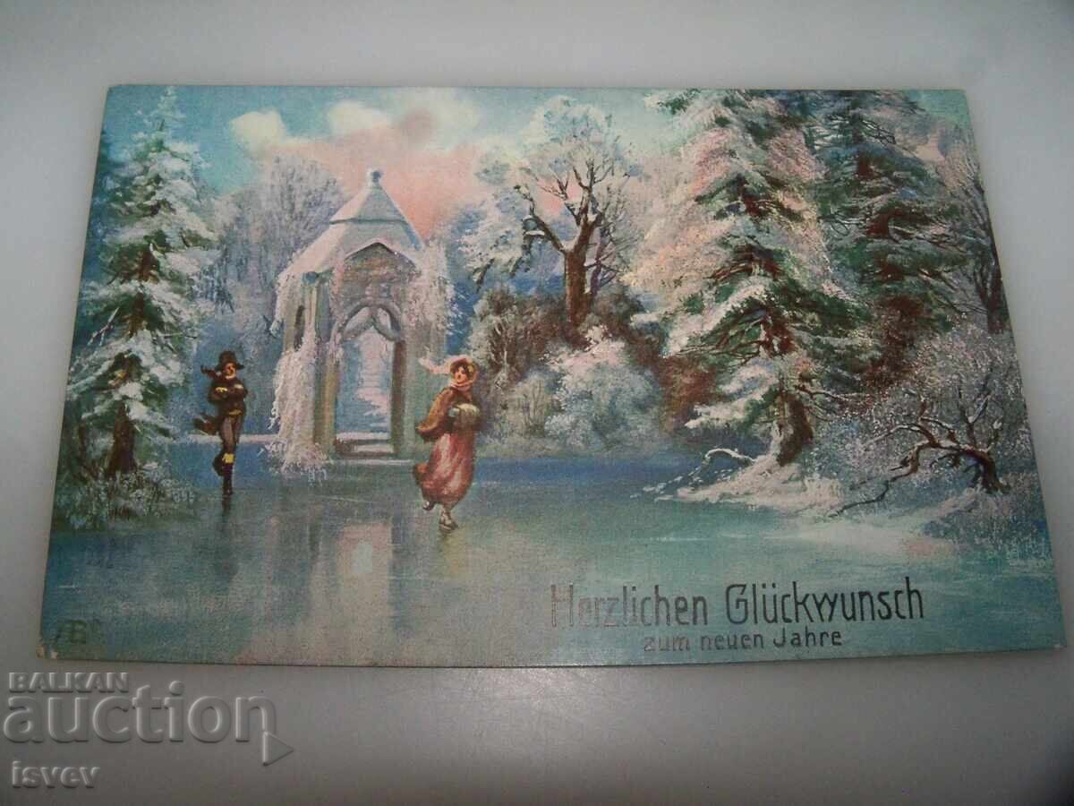 Veche felicitare de Anul Nou austriacă 1910