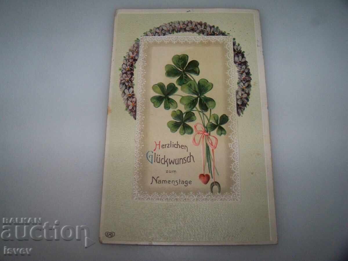 Delivery of Old Austrian postcard for Name Day, 1910 Delivery of Old Austrian postcard for Name Day, 1910