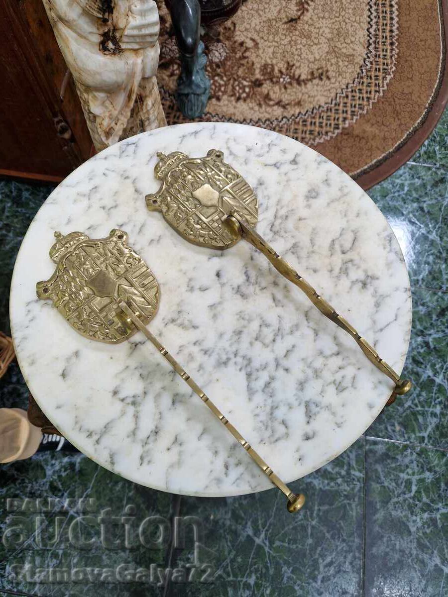 Pair of lovely antique English bronze wall hooks with price 133.00 BGN | € 68.00