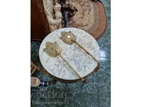 Pereche superbă de cârlige de perete din bronz englezești, antice