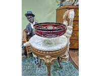 Unică fructieră antică mare din cristal