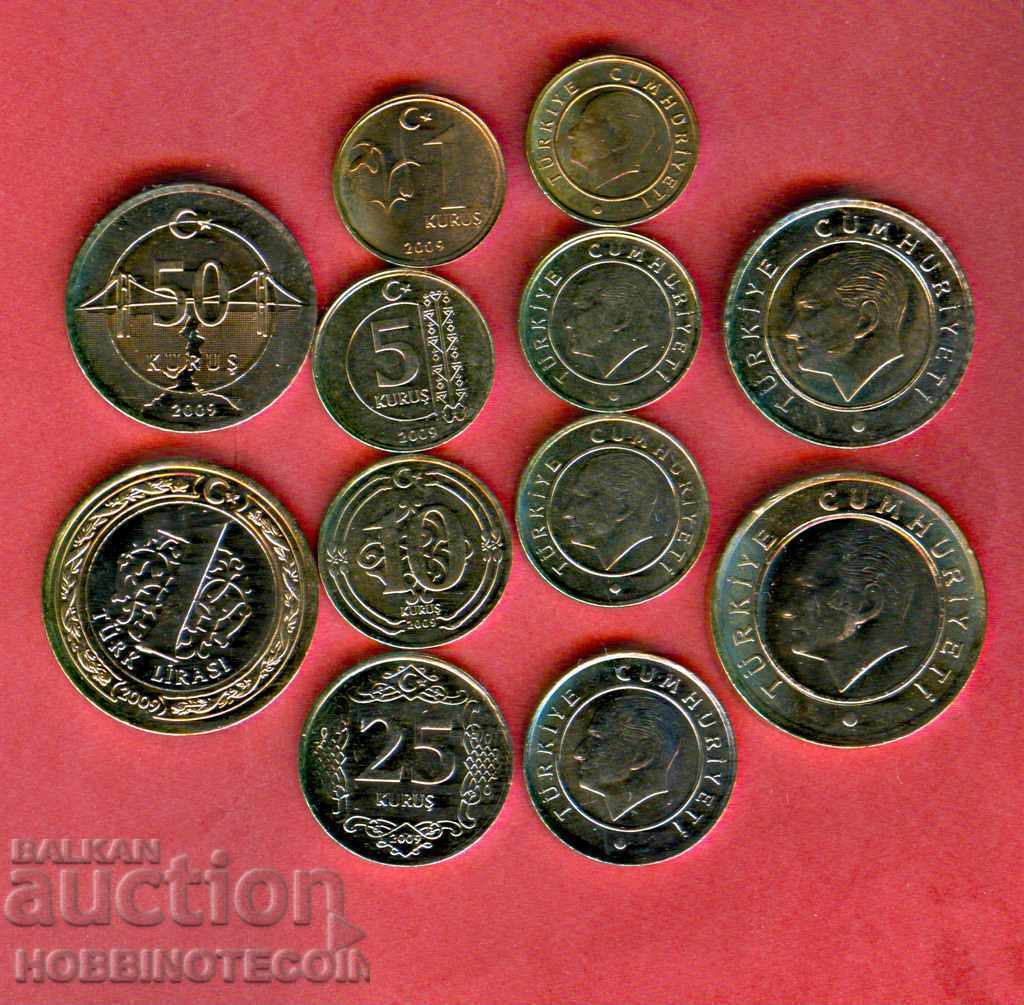 TURKEY TURKEY 1 5 10 25 50 Kurush + 1 Lira 2009 NEW UNC TURKEY TURKEY 1 5 10 25 50 Kurush + 1 Lira 2009 NEW UNC