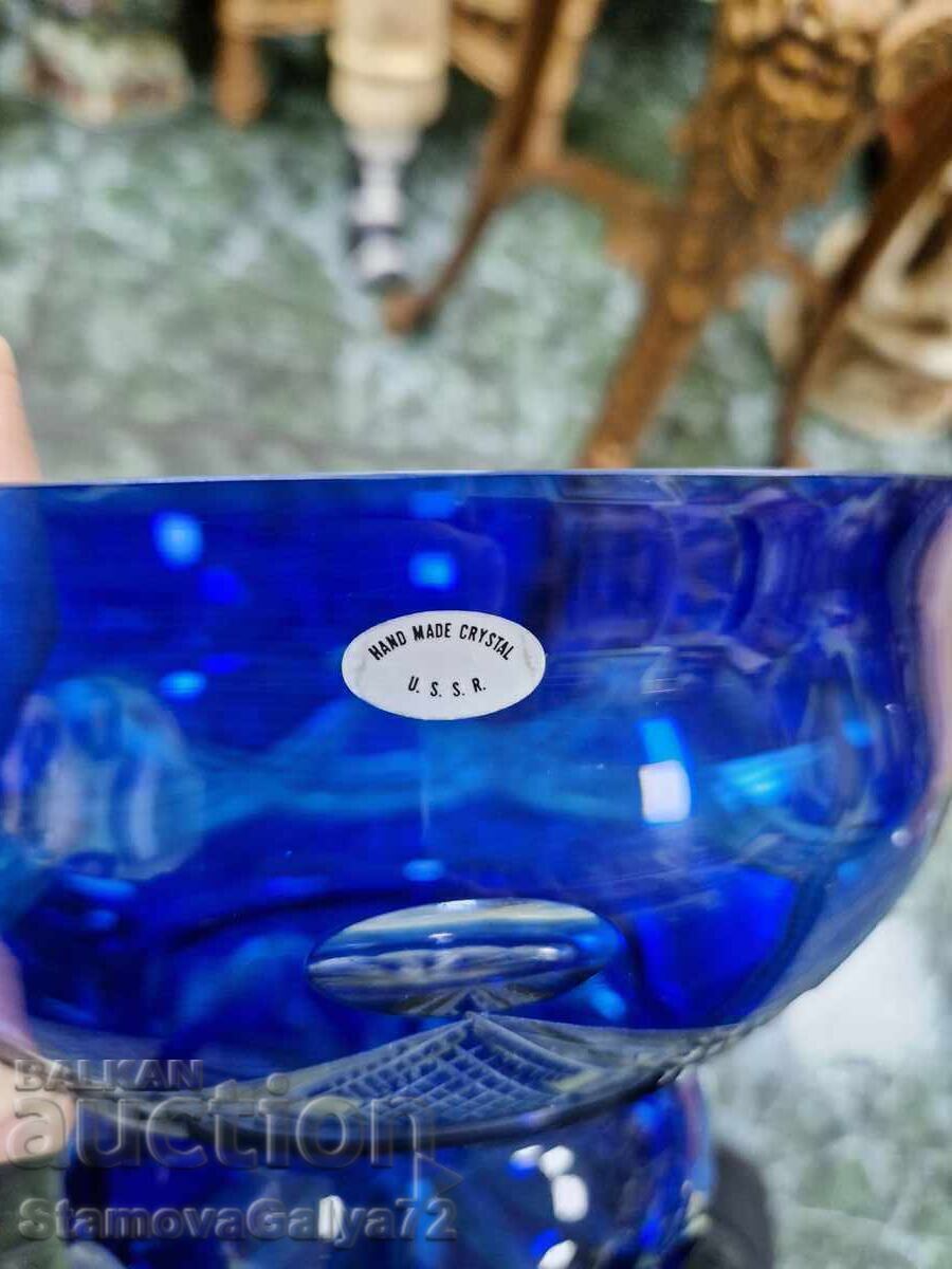 Rare antique Soviet crystal fruit bowl - 6