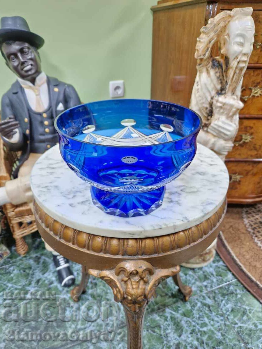 Rare antique Soviet crystal fruit bowl