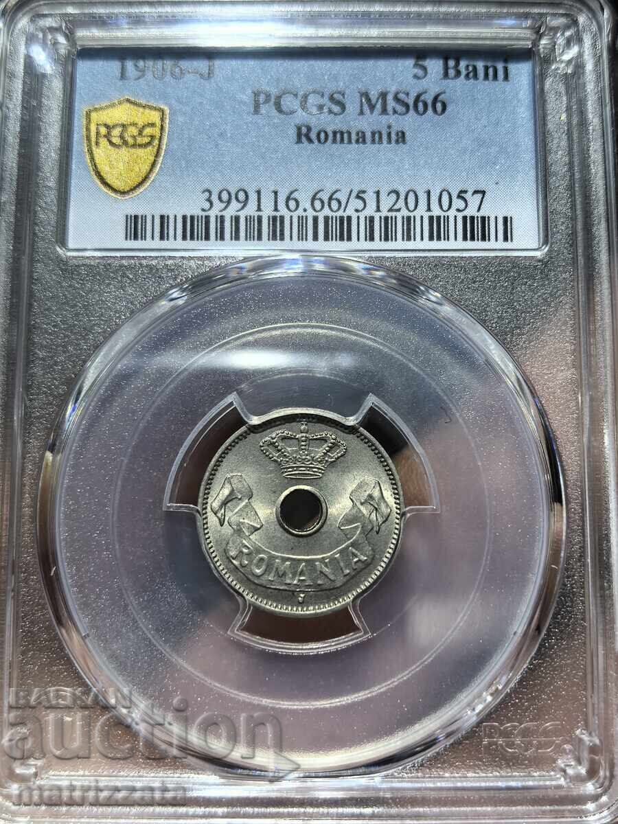 Румъния 5 бани 1906 MS66 Румъния 5 бани 1906 MS66