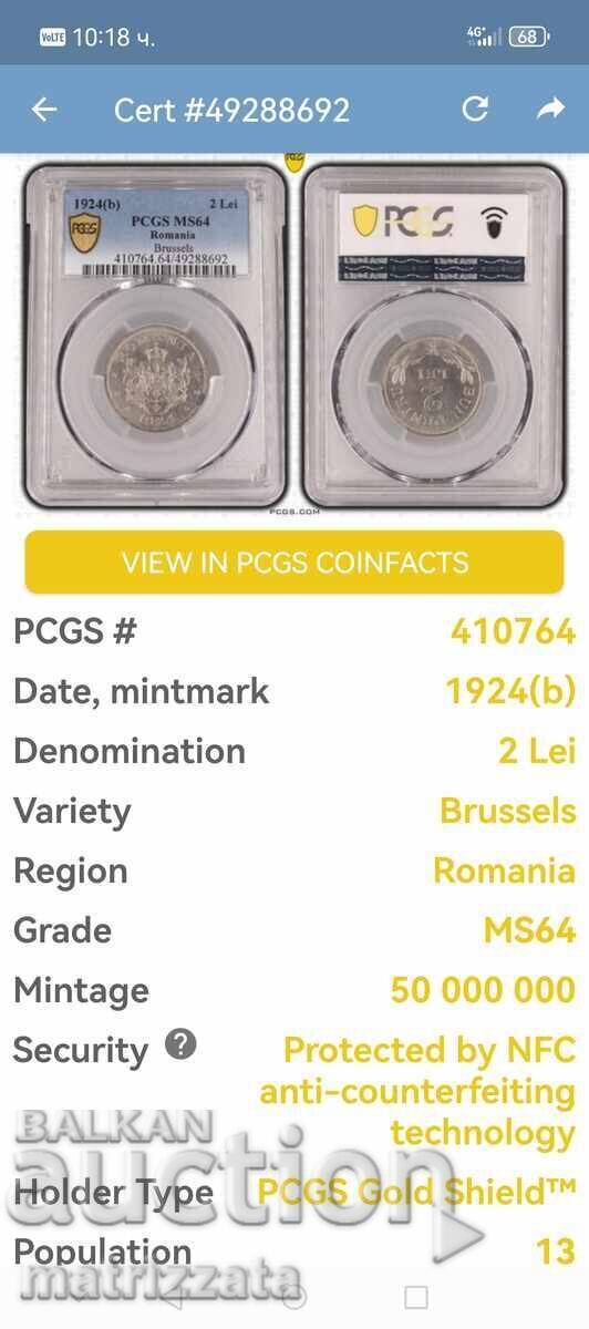 Romania 2 lei 1924 - 6