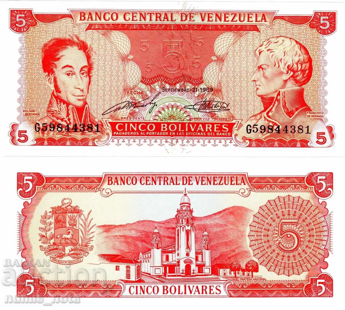 Venezuela 5 Bolivares 1989 UNC