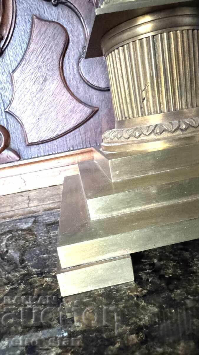 Inkwell, brass, large and heavy - 5