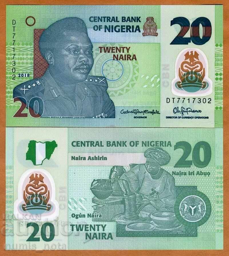 Nigeria 20 Naira 2018 UNC Polymer Nigeria 20 Naira 2018 UNC Polymer