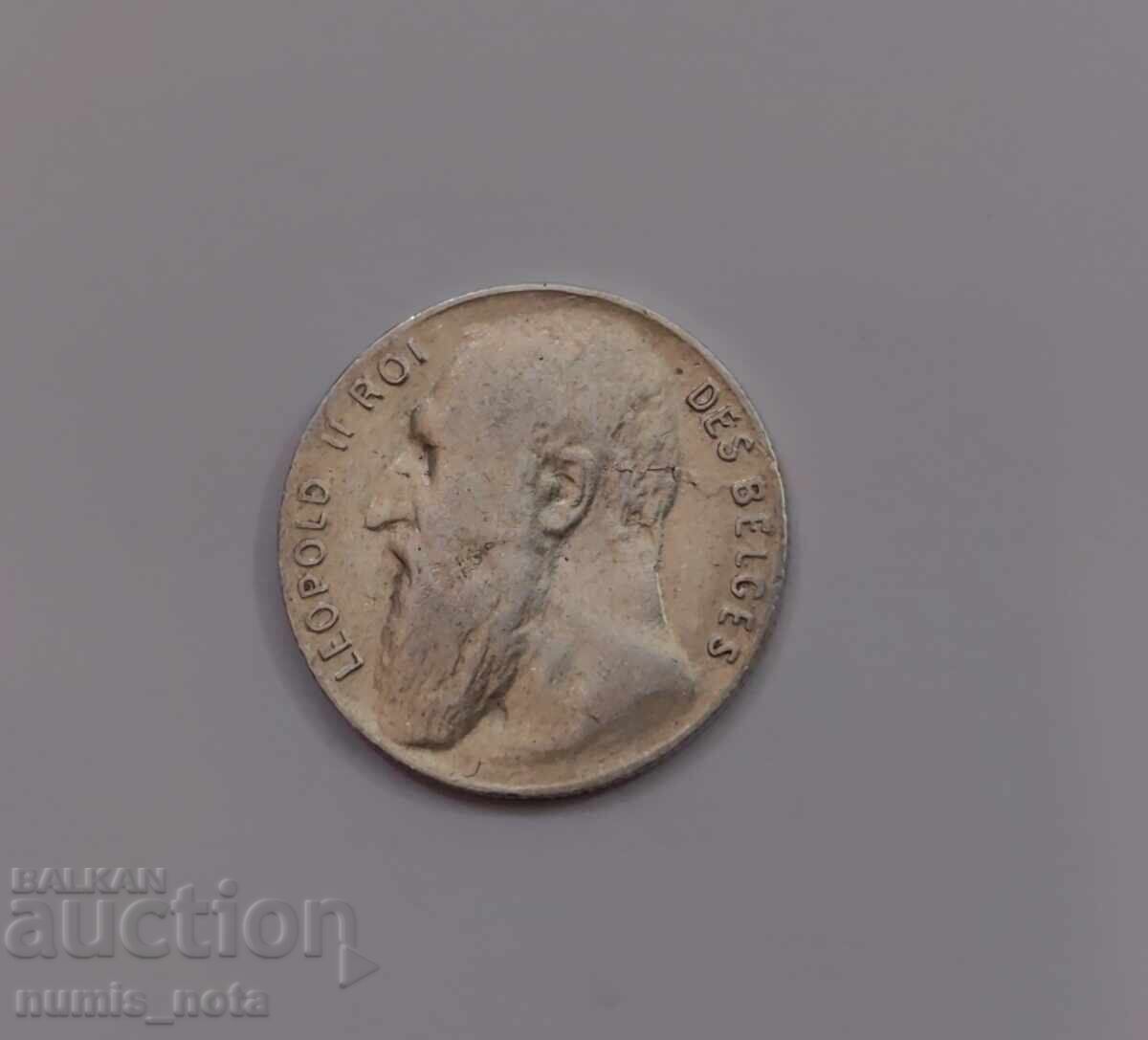 50 de cenți Belgia 1901 - monedă de argint cu preț 42.00 BGN | € 21.47 50 de cenți Belgia 1901 - monedă de argint cu preț 42.00 BGN | € 21.47