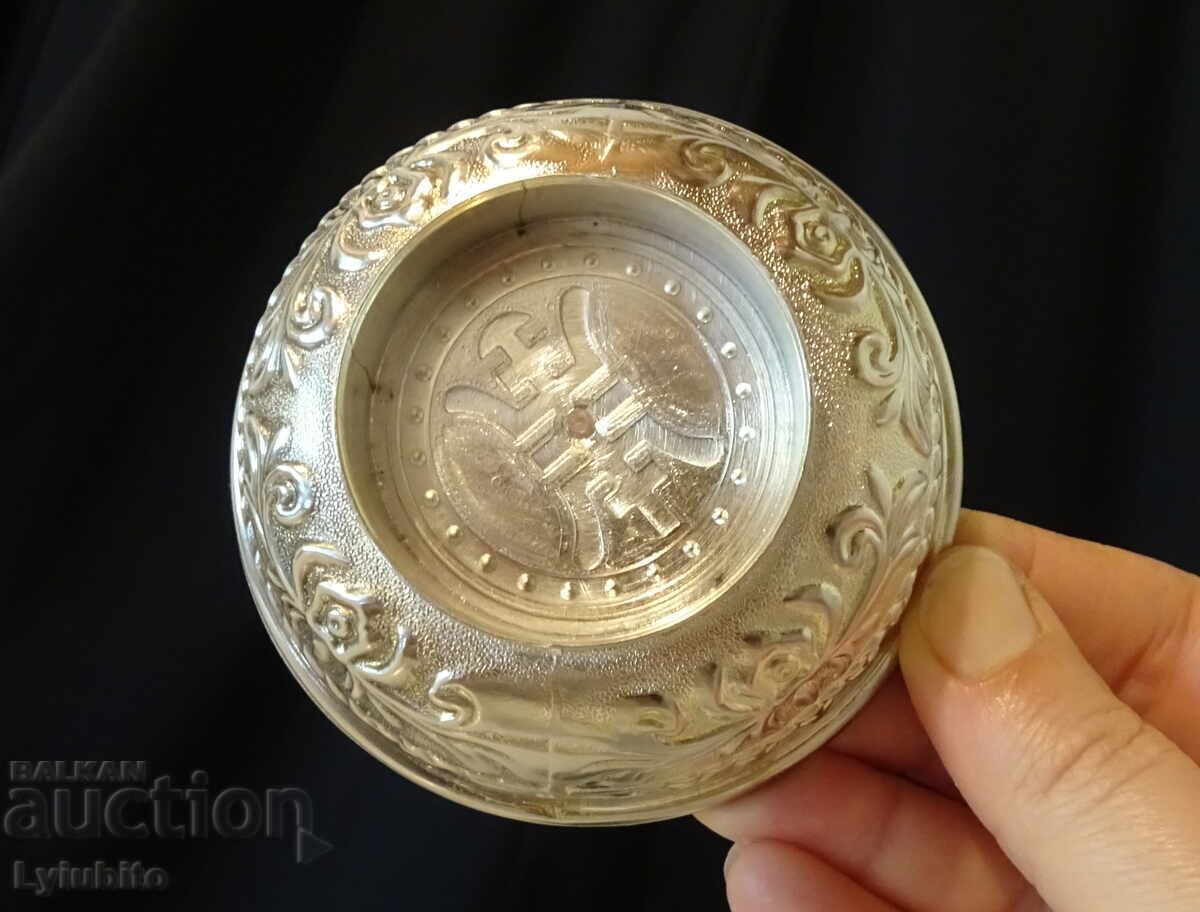 Доставка на Посребрена медна купичка за ядки,маркирана