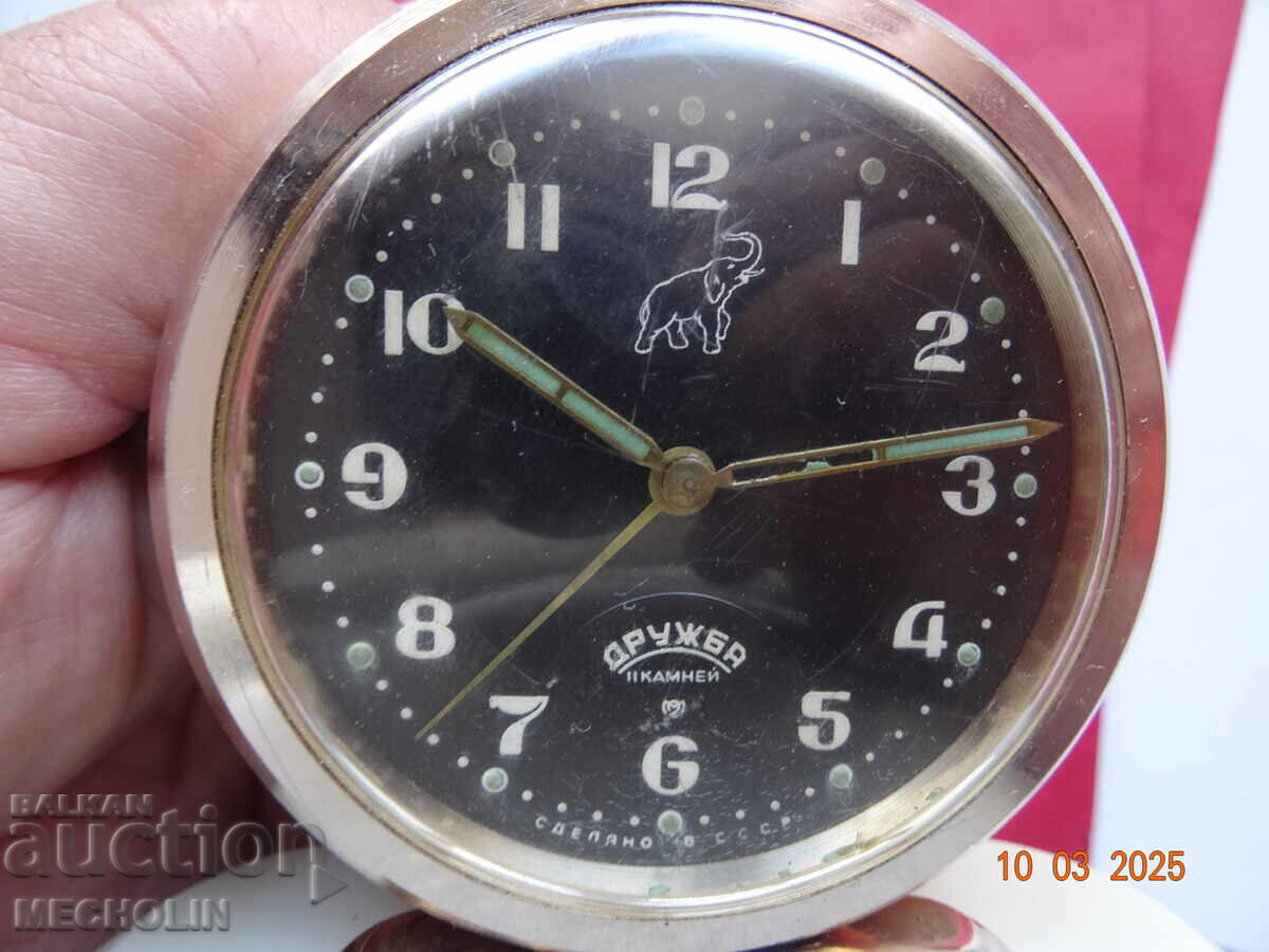 RUSSIAN ALARM CLOCK DRUZHBA 3145 1957 - 7 RUSSIAN ALARM CLOCK DRUZHBA 3145 1957 - 7