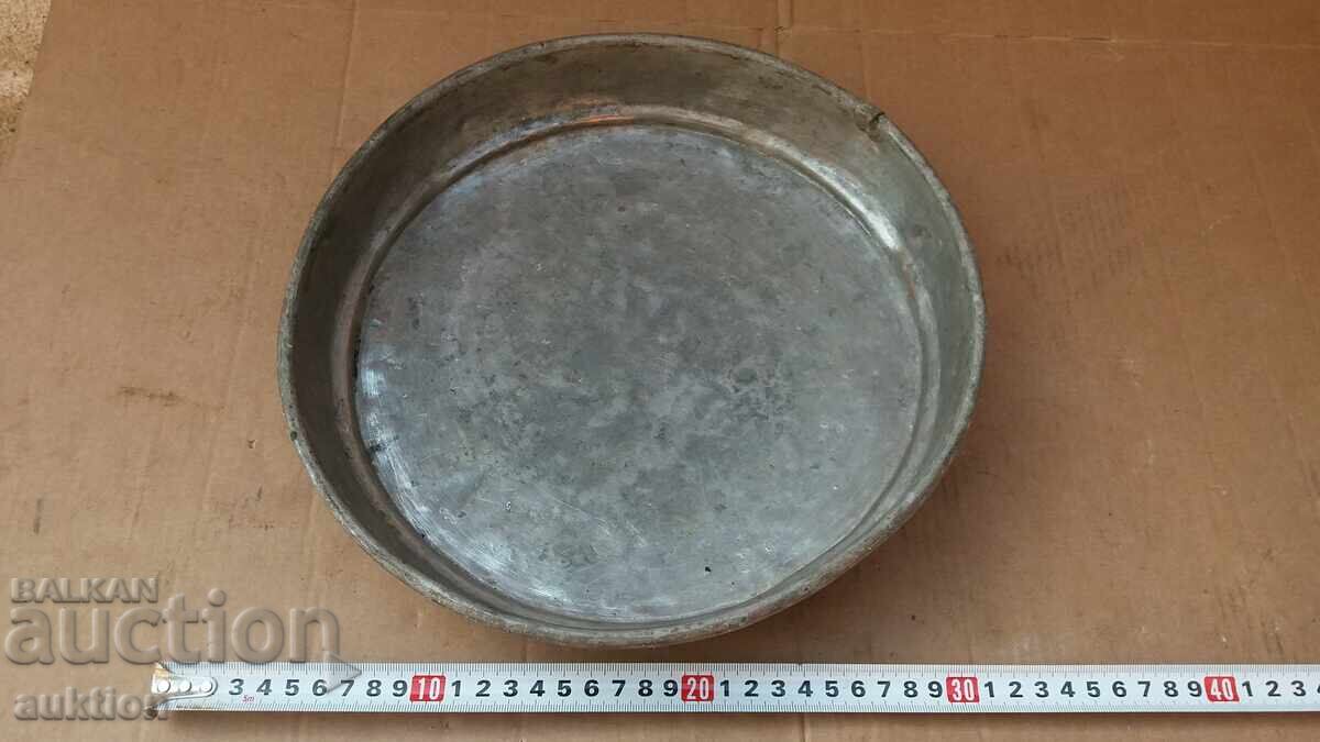 FORGED COPPER BAKING PAN FOR SWEETS WITH THE INSCRIPTION "TINNED" with price 26.99 BGN | € 13.80 FORGED COPPER BAKING PAN FOR SWEETS WITH THE INSCRIPTION "TINNED" with price 26.99 BGN | € 13.80