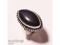 RING ART WITH BRAZIL BLACK ONYX, Size 57