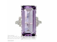 Inel cu ametist violet