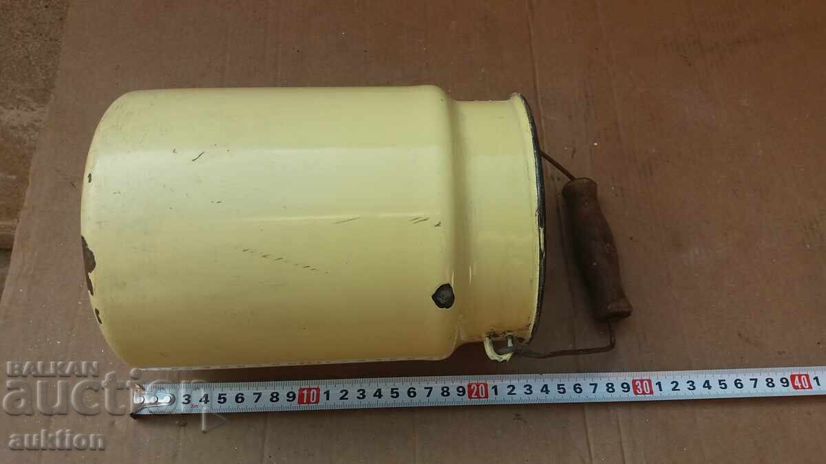 Găleată de lapte emailată, socială - 7