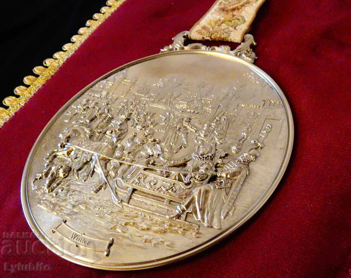 Delivery of Winter relief panel, tin picture by WMF Delivery of Winter relief panel, tin picture by WMF