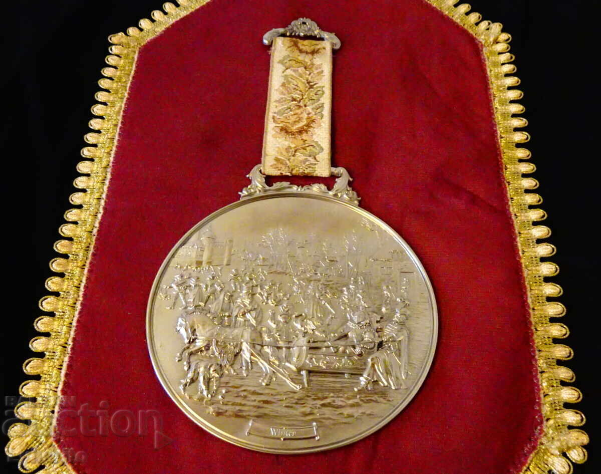 Winter relief panel, tin picture by WMF Winter relief panel, tin picture by WMF