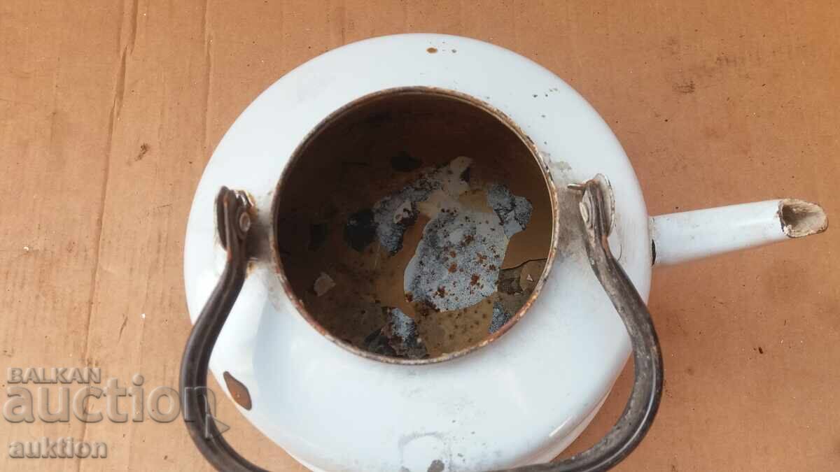 MASSIVE ENAMELED TEAPOT - 6