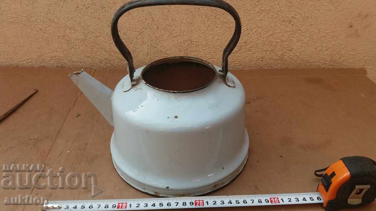 MASSIVE ENAMELED TEAPOT