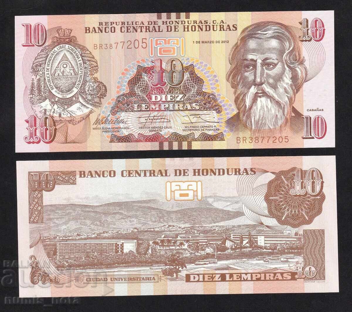 Honduras 10 Lempira 2012 UNC