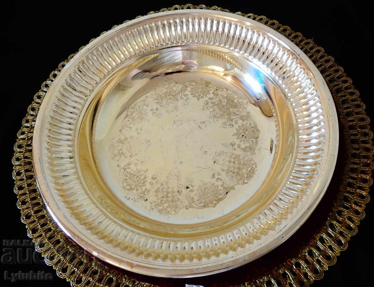 Посребрена бронзова фруктиера,салатиера WMF. Посребрена бронзова фруктиера,салатиера WMF.