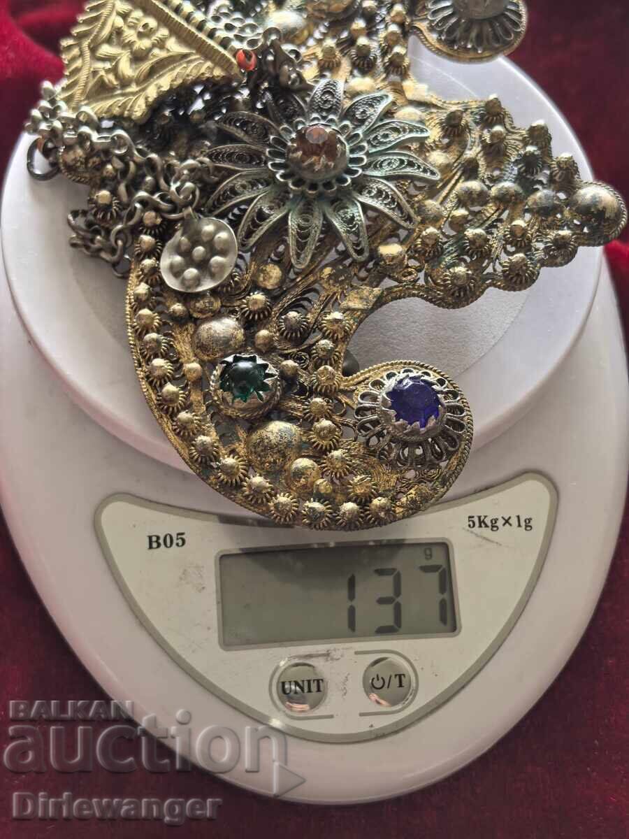 Auction Revival silver jewelry. Filigree with mercury gilding Auction Revival silver jewelry. Filigree with mercury gilding