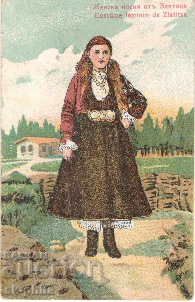 Old postcard - Folklore - Costume from Zlatitsa Old postcard - Folklore - Costume from Zlatitsa