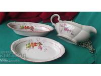 IZIDA Porțelan retro - sosieră și 2 farfurii