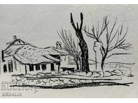 Ivan Kirkov - “Πεζογραφία” - λιθογραφία - υπογεγραμμένη