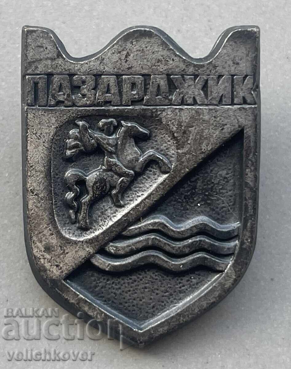 40474 Bulgaria sign with the coat of arms of the city of Pazardzhik